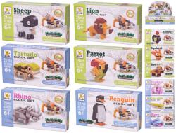 Stavebnice zvířátko 19-33 dílků 12v1 plast 12 druhů v krabici