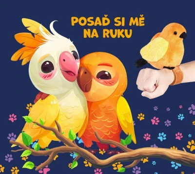 STEPPOS Ptáček opakující a zpívající na ruku REC na baterie Zvuk PLYŠ