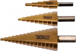 Sthor Sada stupňovitých vrtáků 3ks 4-32 mm Sthor Sada stupňovitých vrtáků 3ks 4-32 mm