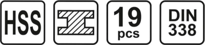 Sthor Sada vrtáků na kov 19 ks HSS 135°