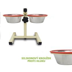 Stojan s miskami nerez 2 x 0,78 l