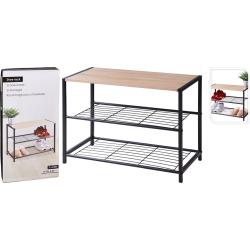 Storage Solutions Botník kovový 2 police 63 x 30 x 43 cm