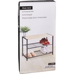 Storage Solutions Botník kovový 2 police 63 x 30 x 43 cm