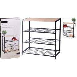 Storage Solutions Botník kovový 3 police 63 x 30 x 63 cm