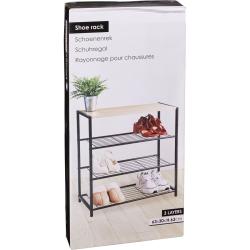 Storage Solutions Botník kovový 3 police 63 x 30 x 63 cm