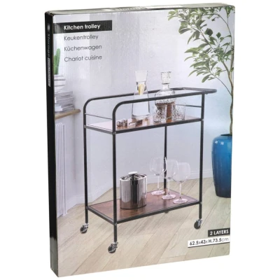 Storage Solutions Servírovací vozík kov, MDF 625 × 430 × 735 mm
