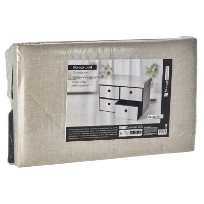 Storage Solutions Taburet s úložným prostorem 60 × 38 × 38 cm krémový