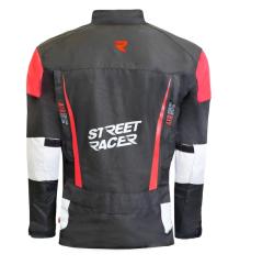 Street Racer Bunda na motorku All Season černo-šedá-červená + sleva 400,- na příslušenství