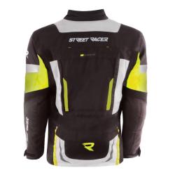 Street Racer Bunda na motorku Hilax černo-šedo-fluo žlutá + sleva 400,- na příslušenství