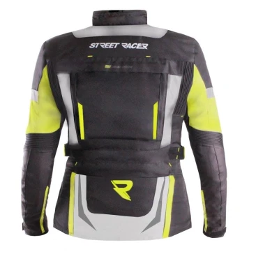 Street Racer Dámska bunda na motorku Hilax čierno-sedo-fluo žltá + zľava 400,- na príslušenstvo