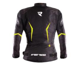 Street Racer Dámská bunda na motorku Rose černo-fluo žlutá + sleva 400,- na příslušenství
