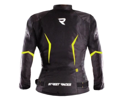 Street Racer Dámska bunda na motorku Rose čierno-fluo žltá + zľava 400,- na príslušenstvo