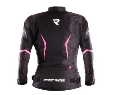 Street Racer Dámská bunda na motorku Rose černo-růžová + sleva 400,- na příslušenství