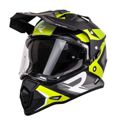Street Racer Tracker černo-fluo žlutá enduro přilba