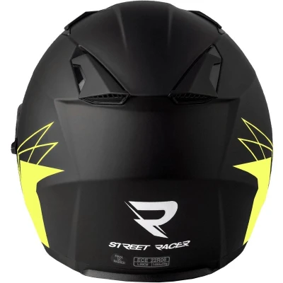 Street Racer otevřená helma Sonic matná černo-fluo žlutá