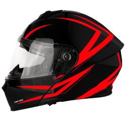 Street Racer Vyklápacia prilba Fury čierno-červená + zľava 300,- na príslušenstvo