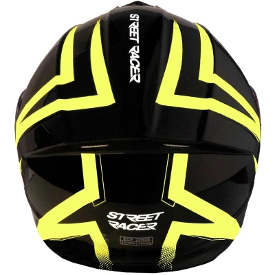 Street Racer Vyklápěcí helma Fury černo-fluo žlutá + sleva 300,- na příslušenství