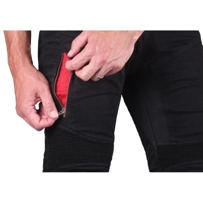 Street Racer Skrátené jeansy na motorku Stretch II CE čierne + zľava 300,- na príslušenstvo