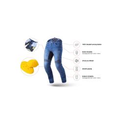 Street Racer Zkrácené jeansy na motorku Stretch II CE modré + sleva 300,- na příslušenství