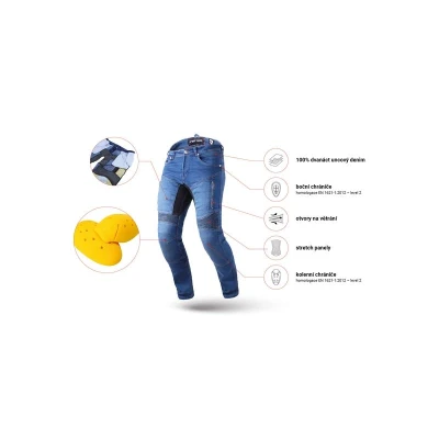 Street Racer Skrátené jeansy na motorku Stretch II CE modré + zľava 300,- na príslušenstvo