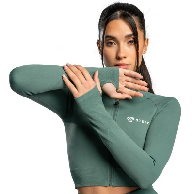 STRIX Dámský top Cropped Seamless Moss POUZE L (VÝPRODEJ)