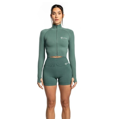 STRIX Dámský top Cropped Seamless Moss POUZE L (VÝPRODEJ)