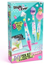 Style4Ever DIY Stylové pero s ozdobami set 2 pera + zvýrazňovač 2 druhy