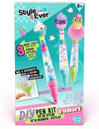 Style4Ever DIY Stylové pero s ozdobami set 2 pera + zvýrazňovač 2 druhy
