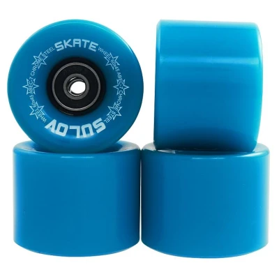 SULOV Neon Blue 60 x 45 mm 85A kolečka na penny board, sada 4 ks s ložisky