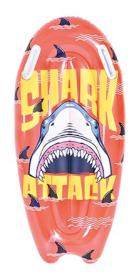SUN CLUB Surfovací prkno, motiv žraloka, červené