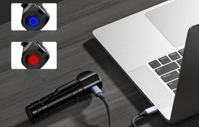 Superfire TH06 černá 600 lm USB-C čelová svítilna