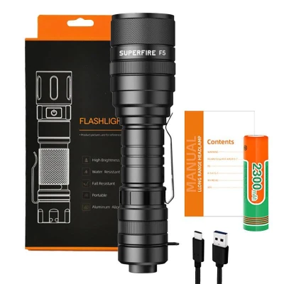 Superfire Svítilna F5, 1100lm, USB