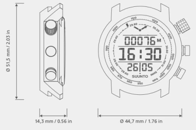 Suunto Elementum Terra All Black žluté kožené pánské digitální hodinky