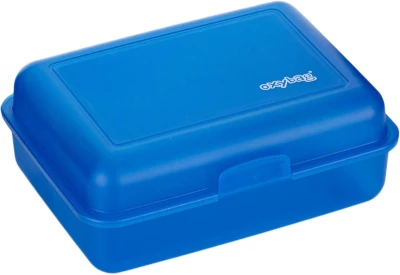 Svačinový lunch box dětský 18x13cm krabička na svačinu modrá matná