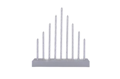Mat Svícen vánoční 9 svíček LED,teplá BÍ,Al+ABS STŘ,26x24,8x5,7cm,3xAA baterie