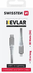 SWISSTEN DATOVÝ KABEL KEVLAR USB-C / LIGHTNING 1,5 M BÍLÝ SWISSTEN DATOVÝ KABEL KEVLAR USB-C / LIGHTNING 1,5 M BÍLÝ