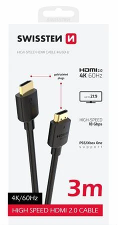 Swissten KABEL HDMI NA HDMI 4K 60Hz 3,0 M PVC Swissten KABEL HDMI NA HDMI 4K 60Hz 3,0 M PVC