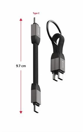 Swissten MAGNETICKÝ KEYCHAIN KABEL USB-C / USB-C 9,7 CM