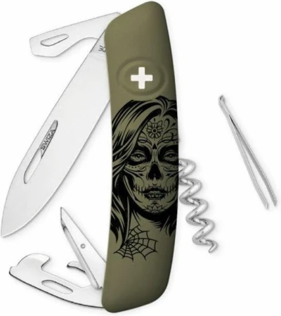 Swiza kapesní nůž D03 Girls Skull olive Swiza kapesní nůž D03 Girls Skull olive