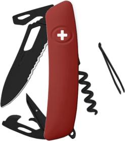 SWIZA Kapesní nůž SH03TR Allblack Single Hand Helvetix Wavy Edge