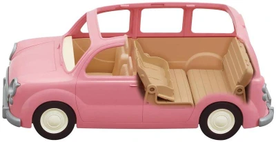 Sylvanian Families Auto Van růžové s nosičem herní set s doplňky plast