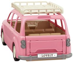 Sylvanian Families Auto Van růžové s nosičem herní set s doplňky plast