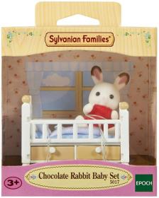Sylvanian Families baby Chocolate králík + postýlka herní set v krabici