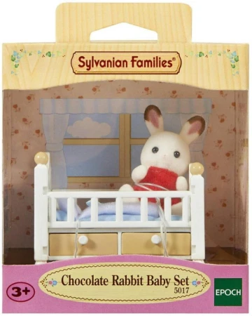 Sylvanian Families baby Chocolate králík + postýlka herní set v krabici