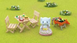 Sylvanian Families BBQ sada na piknik s figurkou slona doplněk k herním sadám