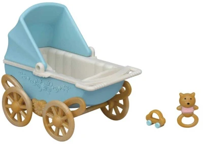Sylvanian Families dvojčata Chocolate králíků set s kočárkem a doplňky v krabici