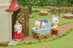 Sylvanian Families dvojčata Chocolate králíků set s kočárkem a doplňky v krabici