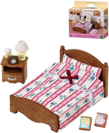 Sylvanian Families dvojlůžko s nočním stolkem nábytek doplněk k herním sadám