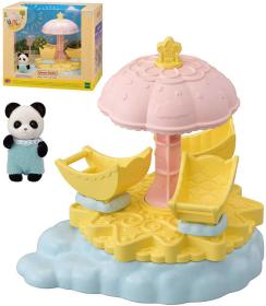Sylvanian Families herní set panda Pookie + hvězdný kolotoč v krabici Sylvanian Families herní set panda Pookie + hvězdný kolotoč v krabici