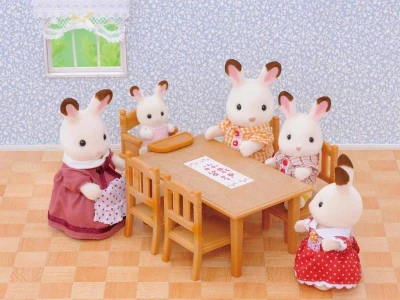 Sylvanian Families jídelní stůl + 5 židliček nábytek doplněk k herním sadám